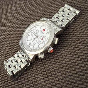 Michele Sport Sail Diamond Stainless Steel Watch Bracelet, 38 mm